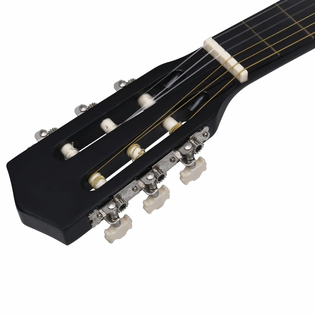 12 Piece Western Acoustic Guitar Set with 6 Strings Black 38"
